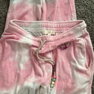 Pink and white tie dye Love Shack Fancy Sweatpants